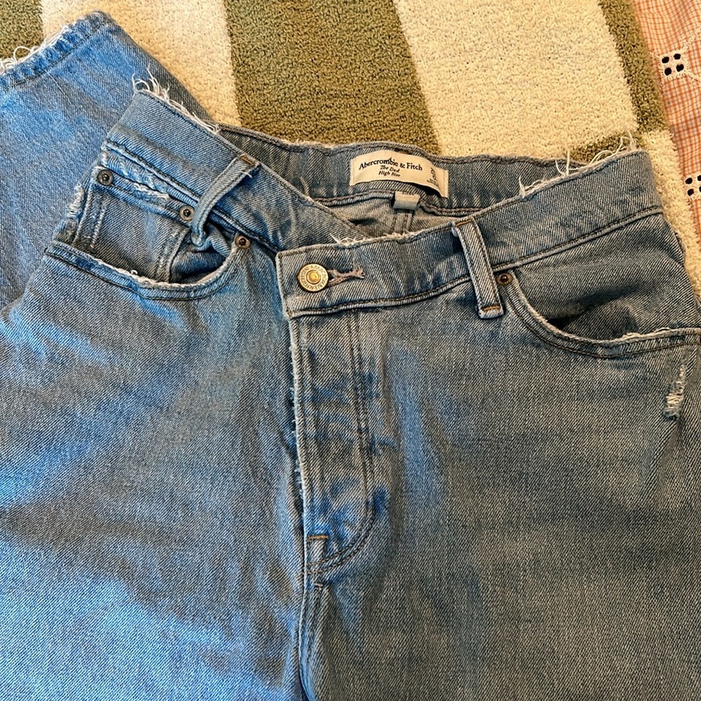 Abercrombie & Fitch Curve Love Front Cross Dad Jean